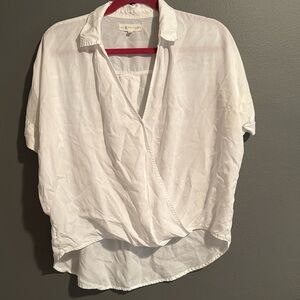 Lou & Grey for Loft criss cross collared shirt